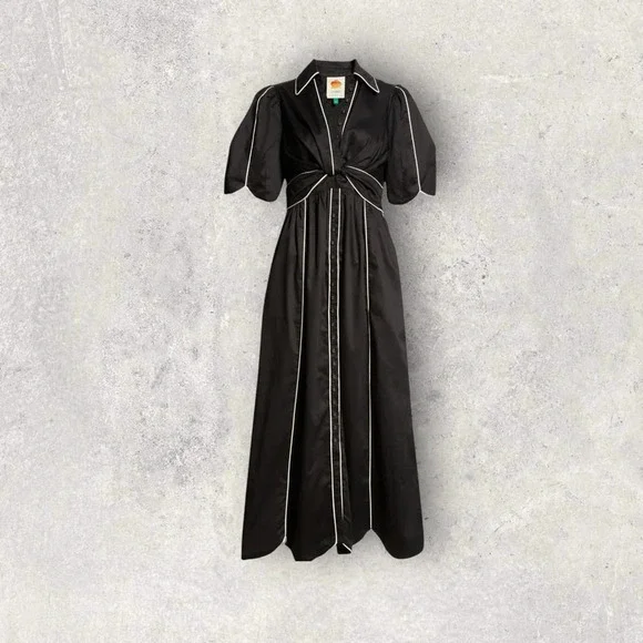 farm rio tie belt shirt dress FARM Rio | Dresses | New Farm Rio Tie Belt Shirtdress Black White Size Xs  B284